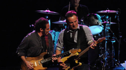 Nils Lofgren, left, and Bruce Springsteen, with the rest of the the E Street Band, perform Saturday at Consol Energy Center as part of the Wrecking Ball Tour.