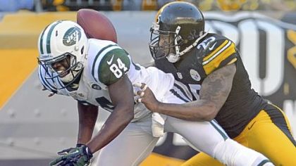 Ryan Clark breaks up a pass intended for the Jets' Stephen Hill.