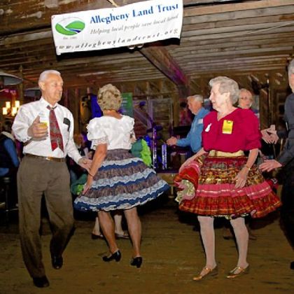Square Dancing at Bounty in the Barn, Allegheny Land Trust event.