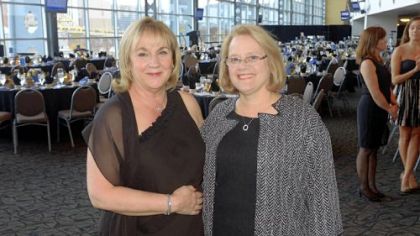 Diane Holder with DePaul board president Carol Riley.