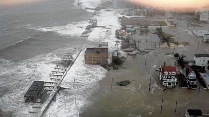 The Inlet section of Atlantic City, N.J., floods as Hurricane Sandy makes its approach Monday.