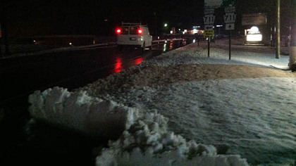 Snow along Route 31 Donegal.