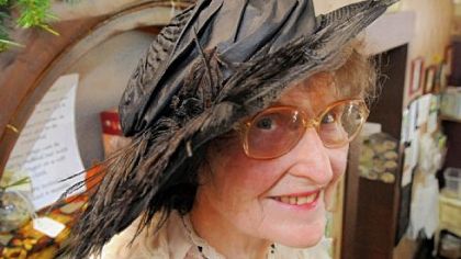 Norma Werner with her horsehair hat.