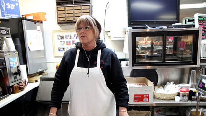Kim Grimm is the owner of Canal Street Diner in Bolivar, Ohio, a small town south of Canton. She believes Barack Obama deserves four more years to remedy the mistakes of the Bush administration.