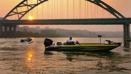 A fishing pro at 2005's Bassmaster Classic tournament.