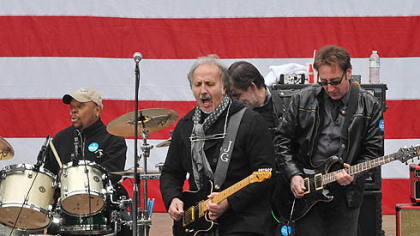 Rocker Joe Grushecky and his band warm up the crowd in Market Square.