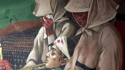 Maxo Vanka's "The Croatian Mother Raises Her Sons for War."