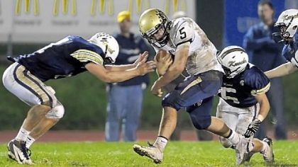 Franklin Regional's Nico Lodovico, carrying against Knoch, is a dual threat at quarterback.