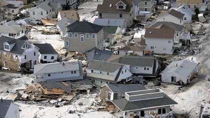 Destroyed homes left in the wake of superstorm Sandy, in Seaside Heights, N.J., Oct. 31.