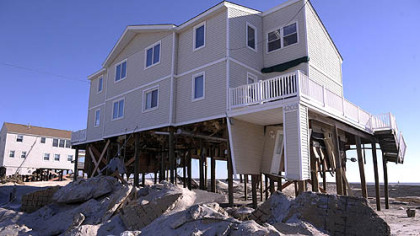 The home of Dave Davis of Bethlehem, Pa., in Holgate on Long Beach Island, NJ, on Friday, November 9, 2012. This was the first time since superstorm Sandy stuck the region that residents could go to their homes in Holgate.