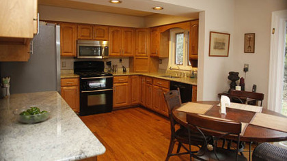 The kitchen of the Wizig home.