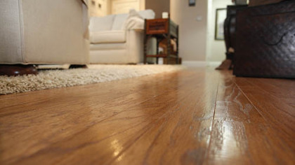 Refinished floors in the Wizig home.