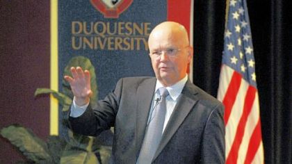 Former CIA director and Duquesne University alumnus Gen. Michael V. Hayden on campus Friday.