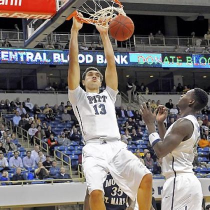 Pitt freshman Steven Adams dunks against Mount St. Mary's in the second half Friday at the Petersen Events Center. Adams finished with 8 points, 8 rebounds and 4 blocked shots.
