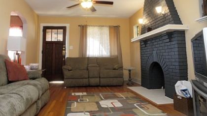 The living room at the home at 1509 Wareman Ave., Brookline, whch is on the market for $139,900.