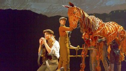 Andrew Veenstra, Christopher Mai, Derek Stratton and Rob Laquiin in "War Horse."