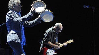 Roger Daltrey, left, and Peter Townshend perform Sunday with The Who at Consol Energy Center.