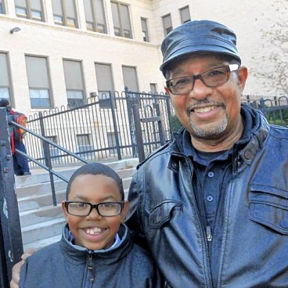 Carl Truss, right, with his grandson Terrell Truss-Moore.