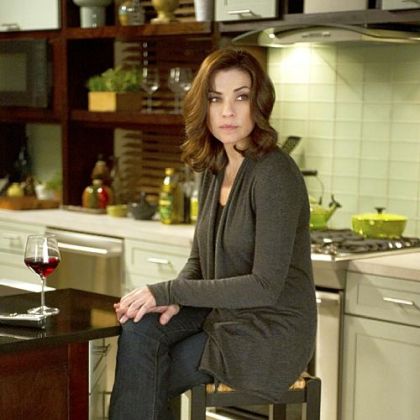 Julianna Margulies on the set of "The Good Wife."