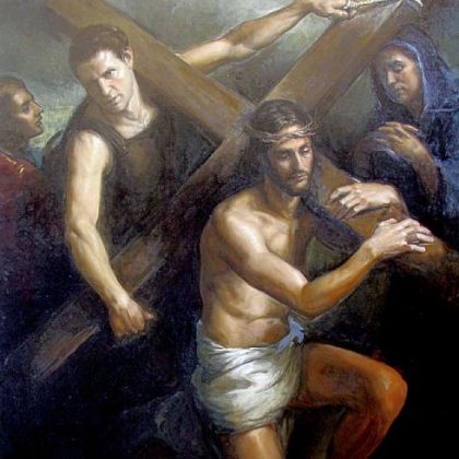 Matthew James Collins' "Jesus Carrying the Cross" earned second prize in the Catholic Arts Competition.