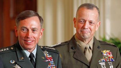U.S. Army Gen. David Petraeus (L) and Marine Corps Gen. John Allen.