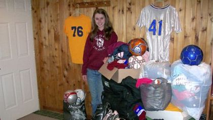Quigley Catholic High School senior Caitlan Carney is donating soccer equipment to GOALS Haiti.