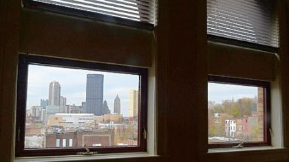 A view of Downtown from Fifth Avenue School Lofts.