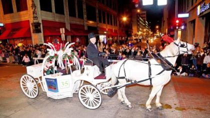 The Sounds of the Season Parade will include majestic horse-drawn carriages. Seen here is 
Cindrella's pumpkin.