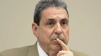 Michael J. Conti, CEO of the Pennsylvania Cyber Charter School, at a board of trustees meeting in Midland in October.