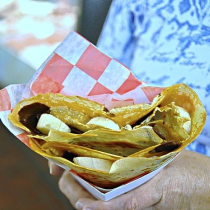 A Banana and Nutella crepe from Crepes de Luxe in Cleveland's West Side Market.