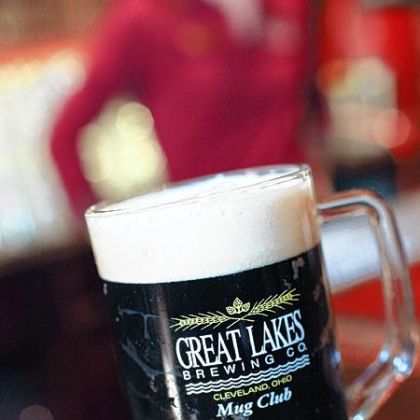 A glass of beer from Great Lakes Brewing Company.