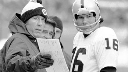 Jim Plunkett, far right, won the Heisman Trophy and was the No. 1 overall draft pick in 1971, but it was as a backup that he won two Super Bowls in Oakland.