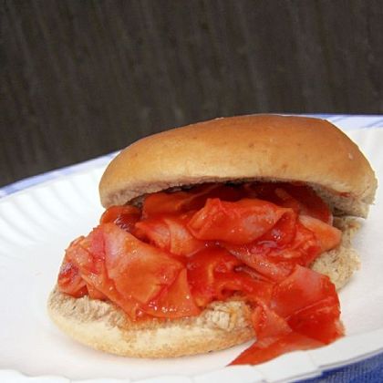 Chipped Ham BBQ Sandwiches.