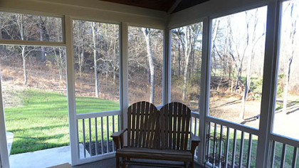 The screen porch off the kitchen.