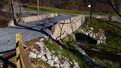 It took 18 months to get approval for the bridge over a tributary of Big Sewickley Creek but only a month-and-a-half to build it.