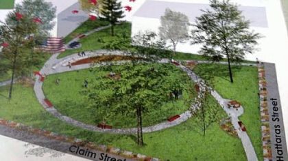 A drawing of the path configuration in the planned renovation of Troy Hill Citizens Park.