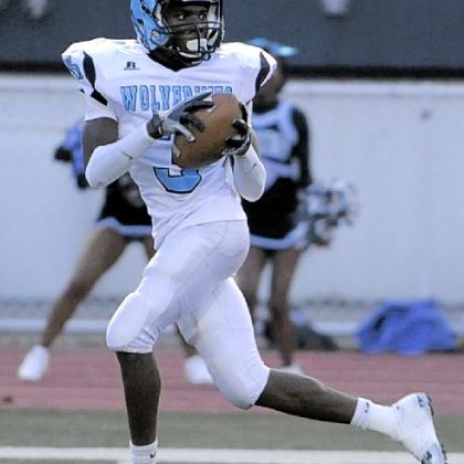 Woodland Hills' Trevon Mathis hauled in a 67-yard touchdown pass last Friday against Upper St. Clair.