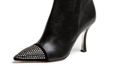 Elizabeth black nappa bootie stud tip by EMY MACK.