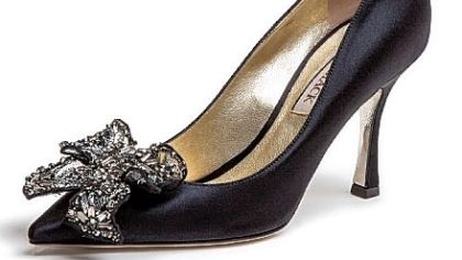 Emily satin crystal beaded bow shoe by EMY MACK, $750.