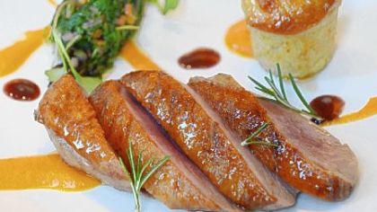 Habitat's honey-glazed duck.