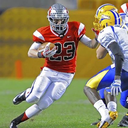 West Allegheny's Chayse Dillon carries Friday against West Mifflin in the WPIAL Class AAA championship.