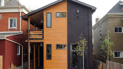 The rear of 808 N. Beatty Street in Highland Park, a passive house renovation by Michael Sciaretti and City Dwellings Restoration.