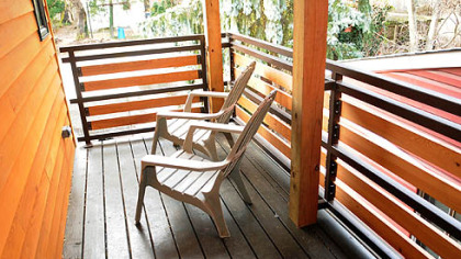 The sleeping porch of 808 N. Beatty Street in Highland Park, a passive house renovation by Michael Sciaretti and City Dwellings Restoration.