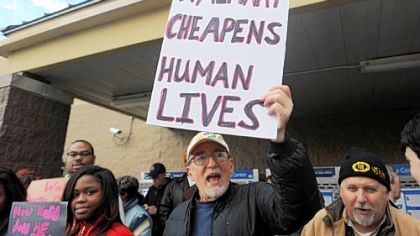 Mel Packer of Point Breeze was one protester outside the Waterworks Walmart.