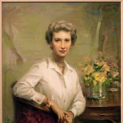 A 1974 portrait by Everett Raymond Kinstler of Sarah Mellon Scaife, who was a guiding hand for Leon Arkus.
