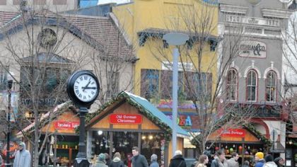 Some of the booths at the Peoples Gas Holiday  Market in Market Square, which will be open seven days a week until Dec. 23.
