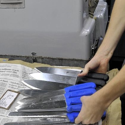 Commercial sharpening at nearby Maturi Bros.