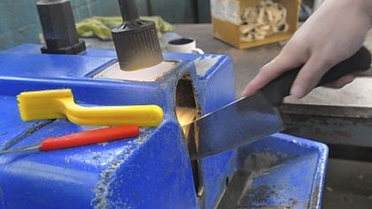 Commercial knife sharpening at Maturi Brothers on Penn Ave.