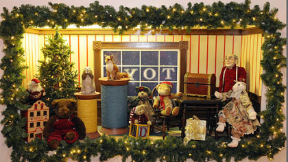 Holiday decorations in the showroom of Plantscape in the Strip District.