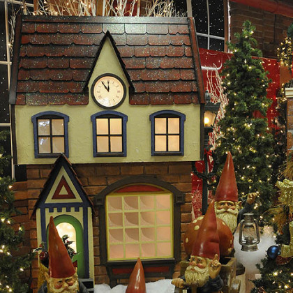 Holiday decorations in the showroom of Plantscape in the Strip District.